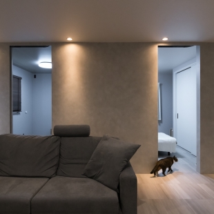 猫と暮らす、凛とした佇まいの平屋