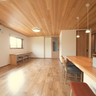 木の断熱材の平屋